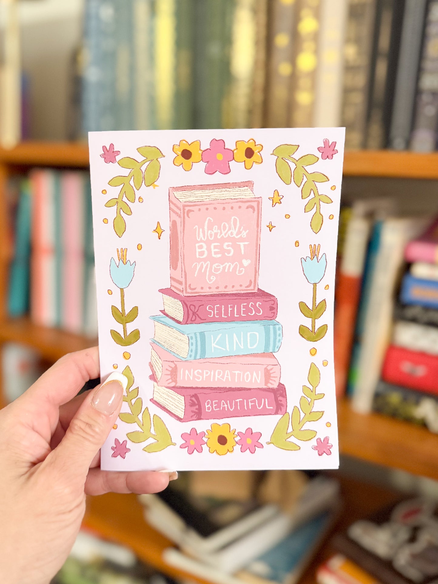 Books Mother's Day card, Happy Mother's Day card for Bookish Book Lover Fantasy or Romance Lover
