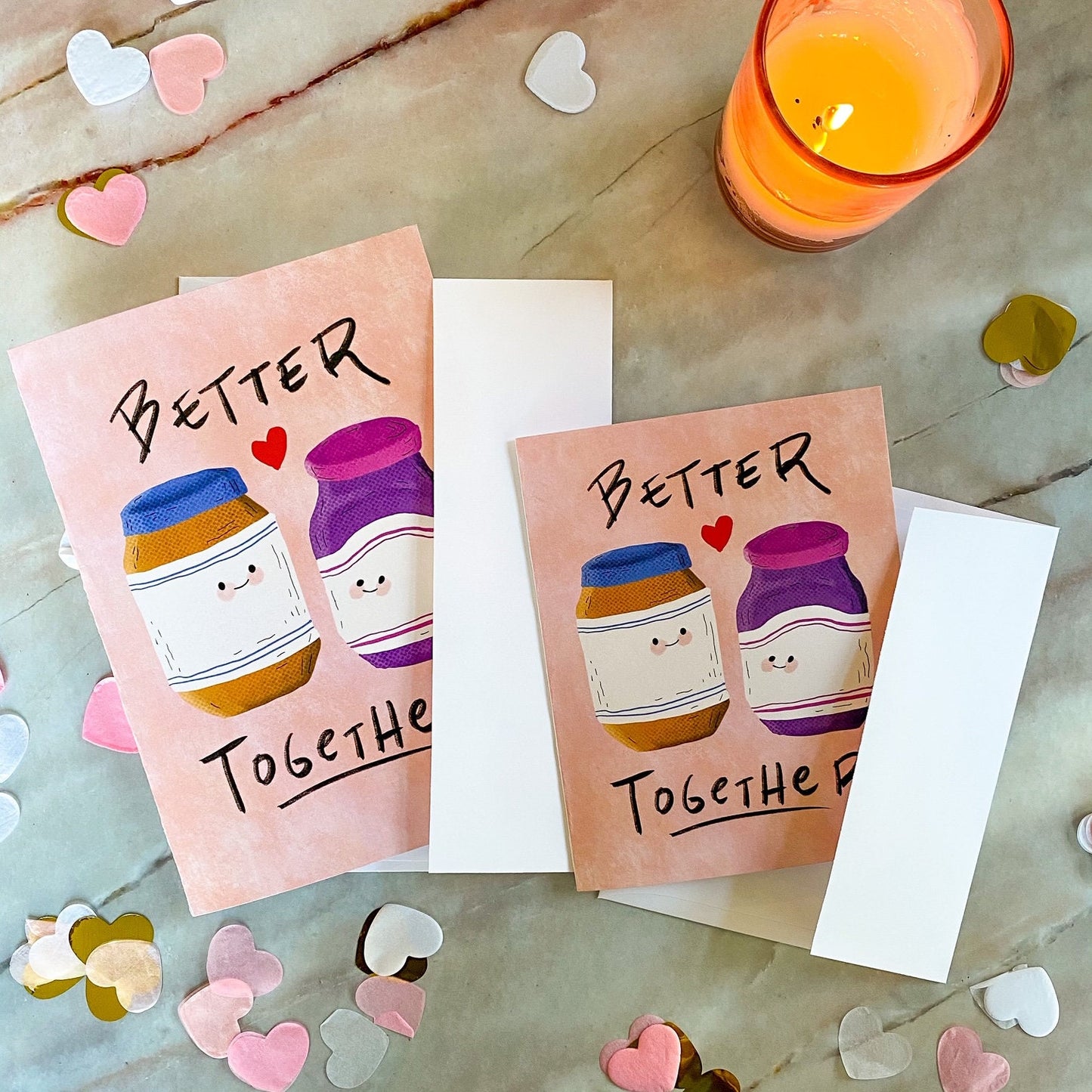 Cute Valentine's Day Card "Better Together" like Peanut Butter and Jelly - Great for spouse, best friends, LGBTQ+