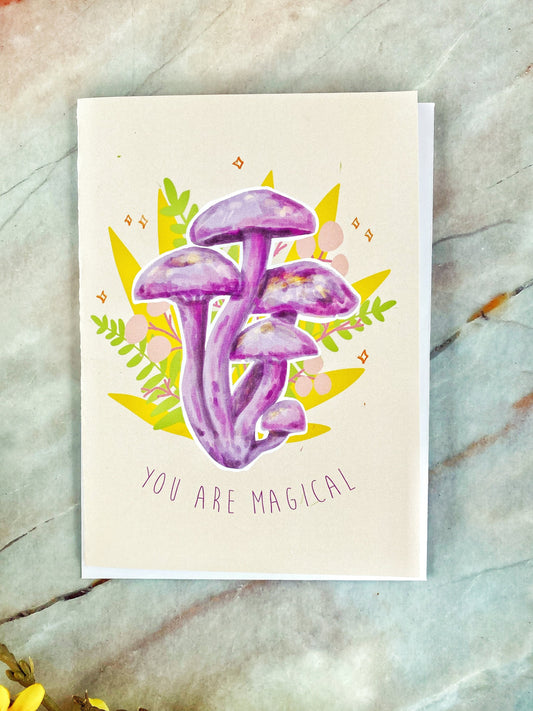 Mushroom Birthday card “You Are Magical”