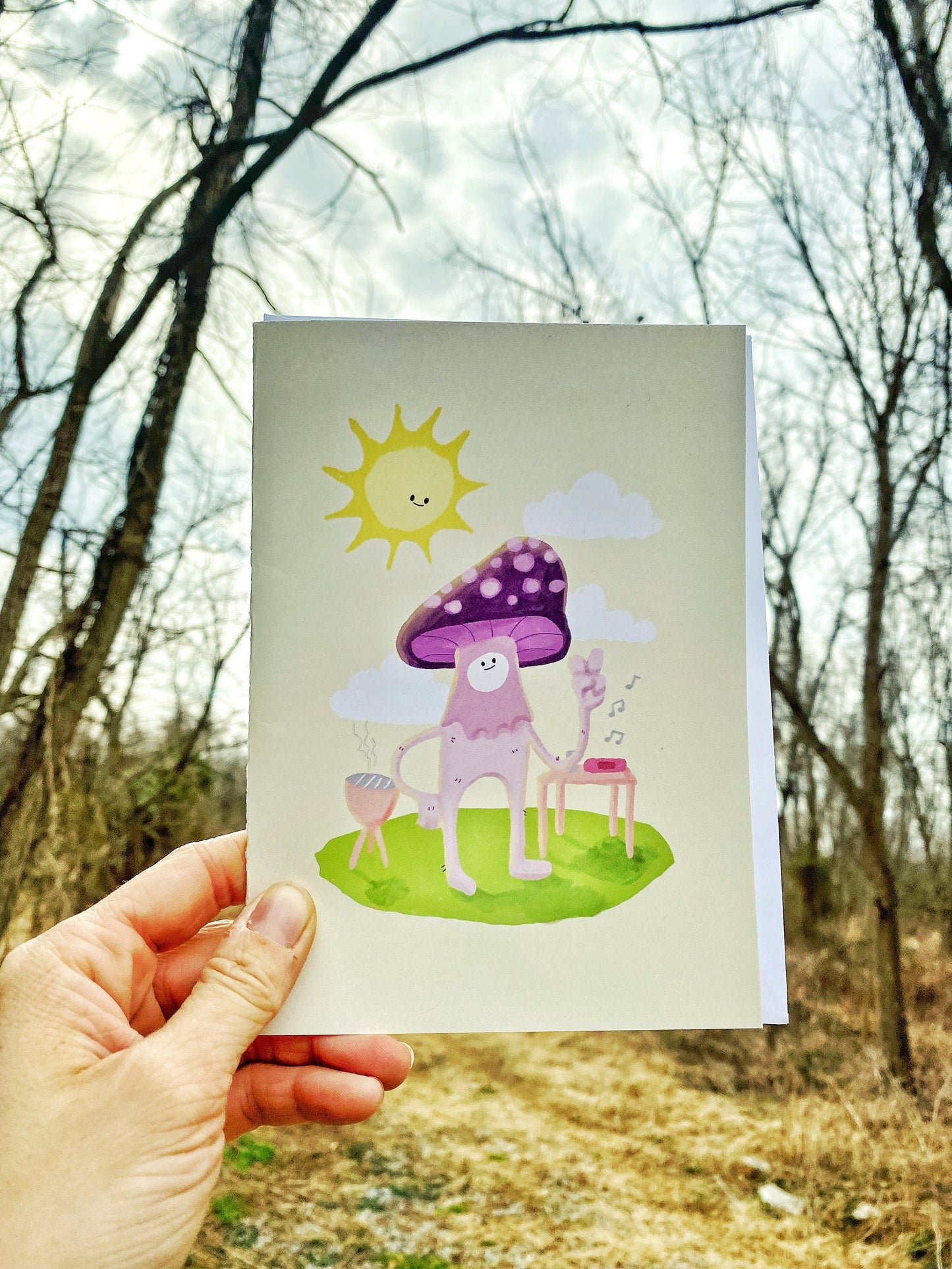 Mushroom Birthday Card “Fungi” ( Fun Guy ) Happy Birthday Card for him, Hippie Birthday Card, Funny Birthday Card, Pun Birthday Card
