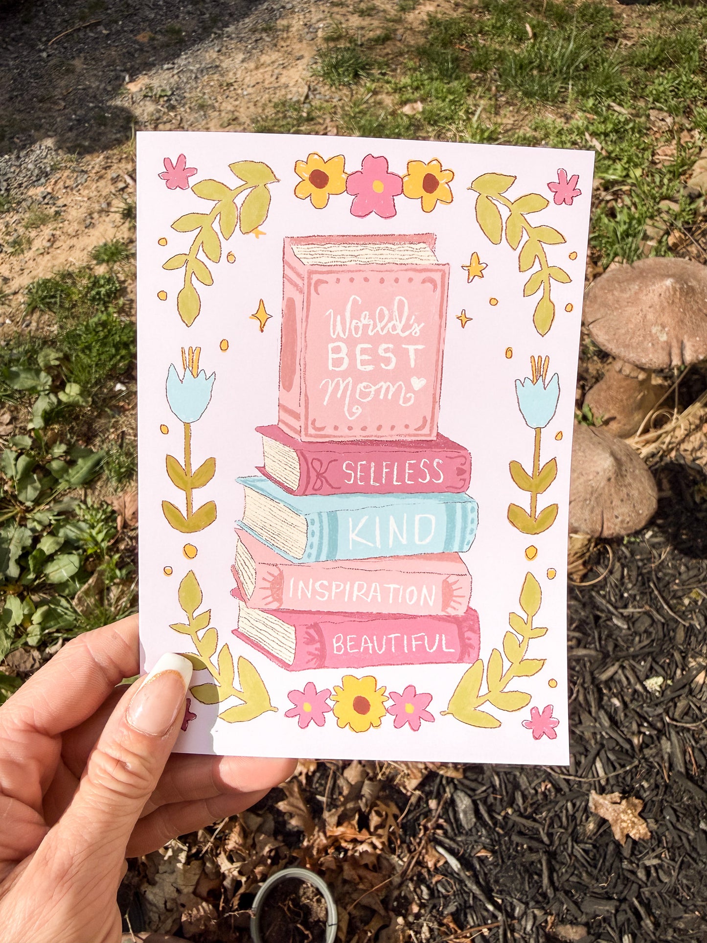 Books Mother's Day card, Happy Mother's Day card for Bookish Book Lover Fantasy or Romance Lover
