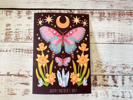 Mother's Day Card, Happy Mother's Day Card for Mom, Mother's Day Card for Wife, Mother's Day Card for Friend, Butterfly Floral Mother's Day