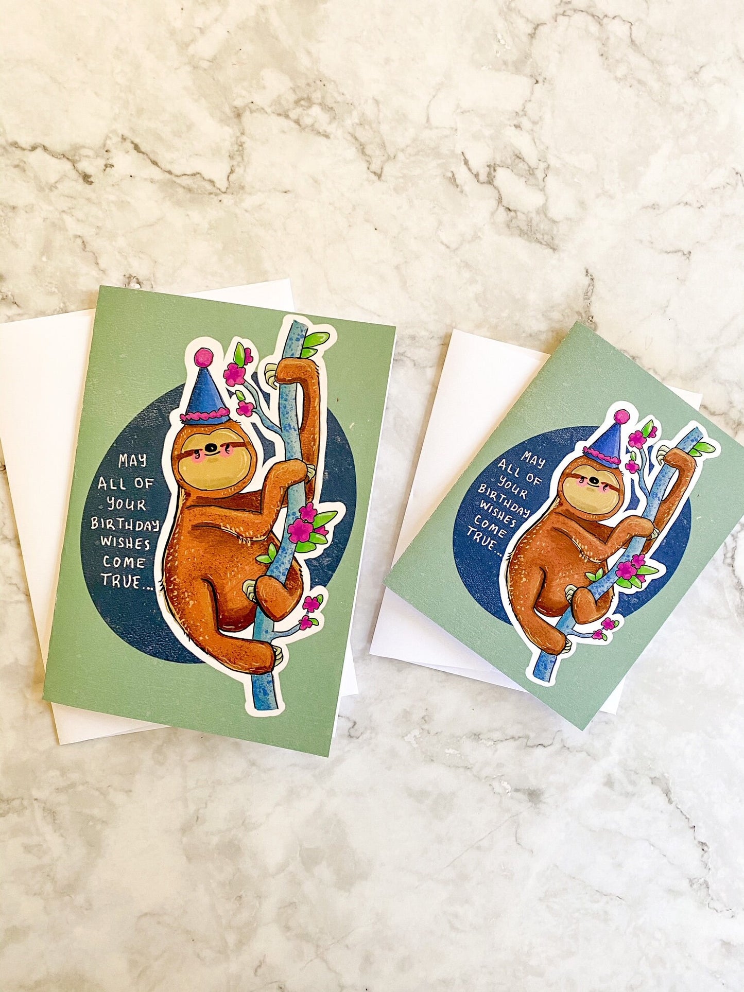 Cute Sloth Happy Birthday Card