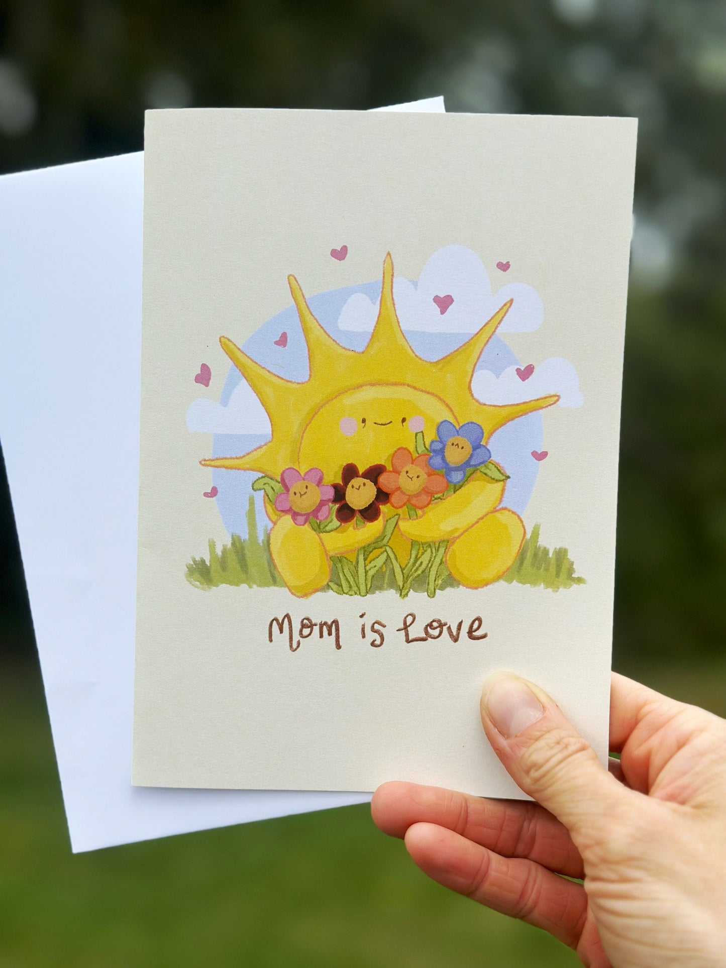Cute Mother's Day Card for Mom from Young Child, Adult Child, or Multiple Children "Mom is Love"